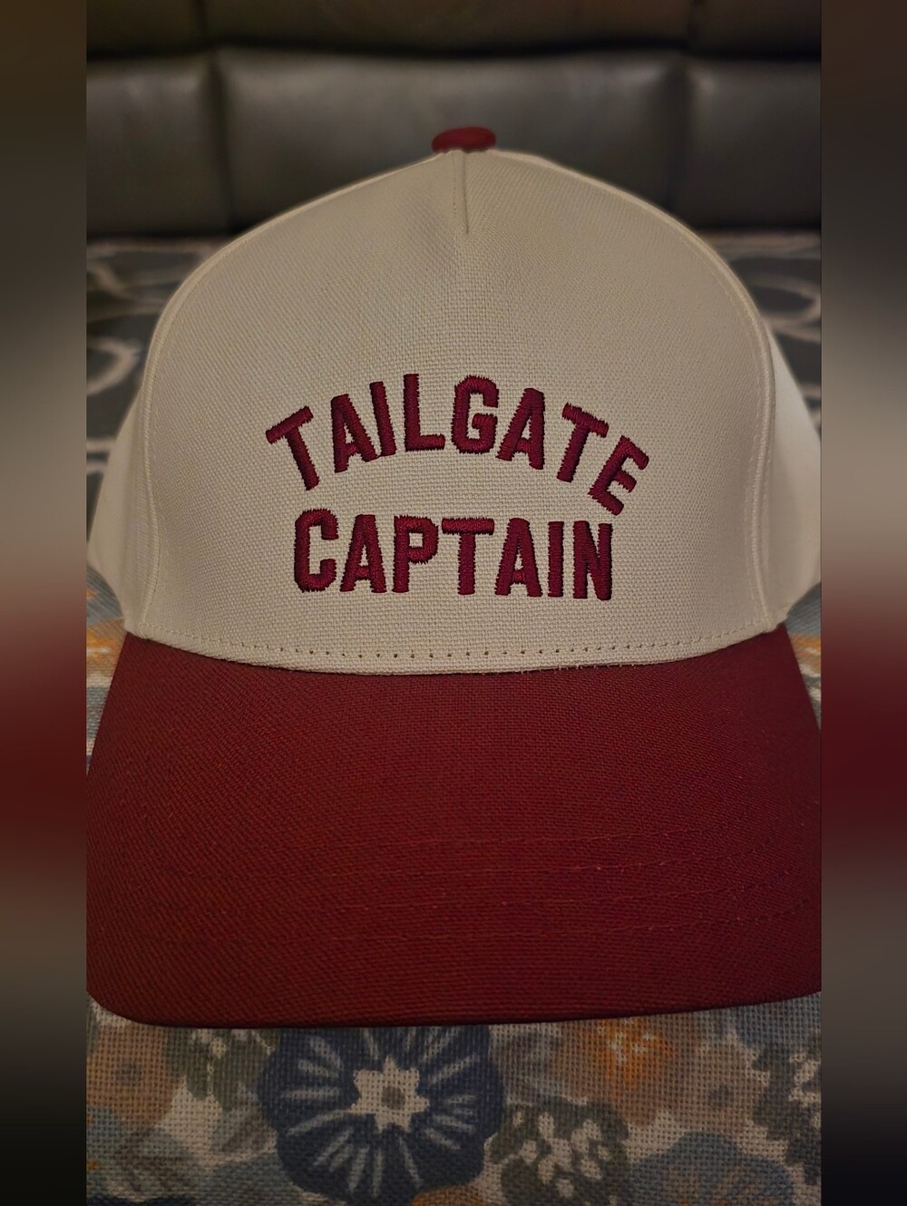 Tailgate Captain&sporty season Trucker Hats - White & Maroon
